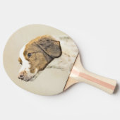 ブリタニー絵画ズ – かわいいオリジナルドッグアート 卓球ラケット (横)