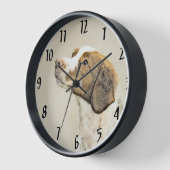 ブリタニー絵画ズ – かわいいオリジナルドッグアート 壁時計 (傾斜)