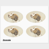 ブリタニー絵画ズ – かわいいオリジナルドッグアート 楕円形シール (シート)