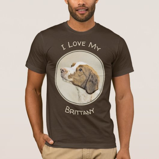ブリタニー絵画ズ – かわいいオリジナルドッグアート Tシャツ (正面)