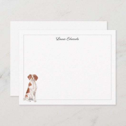 ブリタニー縁どグパーソナライズされたレイ ノートカード (正面/裏面)