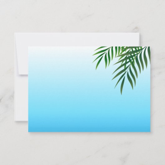 ブリタニー&ジェラルド エキゾチックビーチ 返信お願いします ::カスタム:: 出欠カード (裏面)