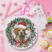 ブリタニー・スパニエルたち、クリスマス ペーパープレート (パーティー)