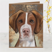 ブリタニー・スパニエル カード (黄色い花)