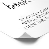 ブリタニー ブラックカリグラフィー ウェディング ゲストブック サイン (角)