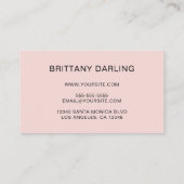 ブリタニー 手書き署名 装飾 Y ほのかなバラ色 名刺 (裏面)