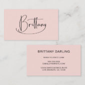 ブリタニー 手書き署名 装飾 Y ほのかなバラ色 名刺 (正面/裏面)