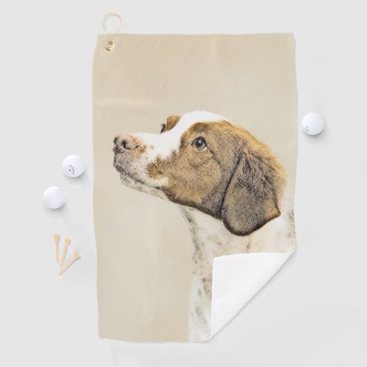 ブリタニ絵画ーズ-かわいいオリジナルの犬芸術 ゴルフタオル (インサイチュ)
