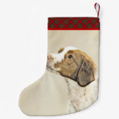 ブリタニ絵画ーズ-かわいいオリジナルの犬芸術 スモールクリスマスストッキング (裏面)
