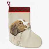 ブリタニ絵画ーズ-かわいいオリジナルの犬芸術 スモールクリスマスストッキング (正面)