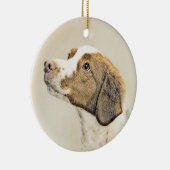 ブリタニ絵画ーズ-かわいいオリジナルの犬芸術 セラミックオーナメント (右)