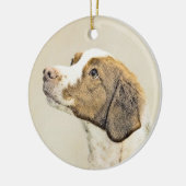 ブリタニ絵画ーズ-かわいいオリジナルの犬芸術 セラミックオーナメント (左)