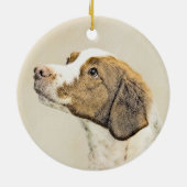 ブリタニ絵画ーズ-かわいいオリジナルの犬芸術 セラミックオーナメント (裏面)