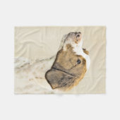 ブリタニ絵画ーズ-かわいいオリジナルの犬芸術 フリースブランケット (正面(横))