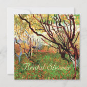 ブリダシャワー、Blossom Vincent vanゴッホのオーチャード 招待状 (裏面)