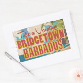 ブリヂスタウン、バルバドスヴィンテージ旅行ポスター 長方形シール (封筒)