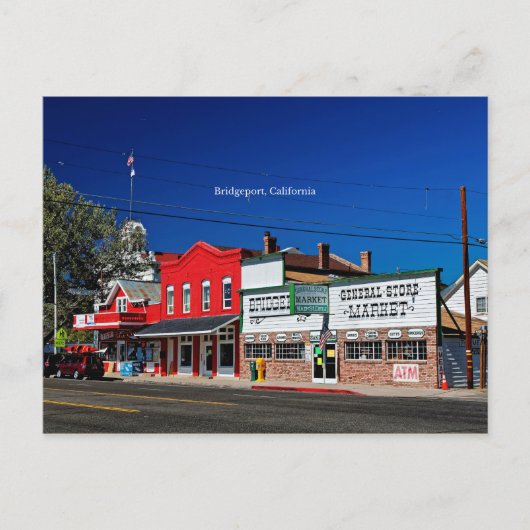ブリヂポートカリフォルニアのラベル付き写真 ポストカード (正面)