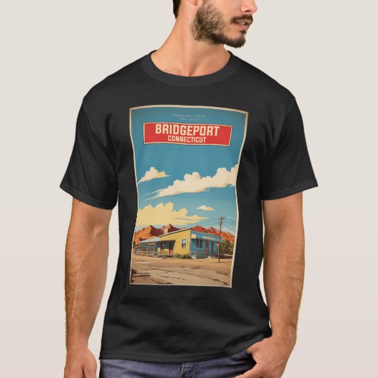ブリヂポートコネチカット米国ヴィンテージ旅行観光 Tシャツ (正面)