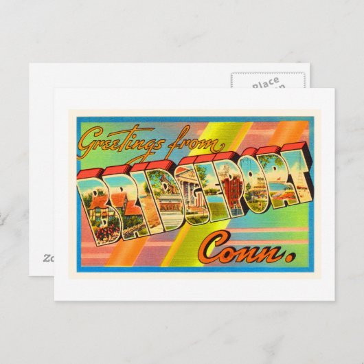 ブリヂポートコネチカットCTヴィンテージトラベル土産 ポストカード (正面/裏面)