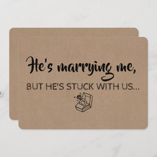 ブリッおもしろいドメイド/メイド・オブ・オーナー(花嫁付き添い人)提案 招待状 (正面/裏面)