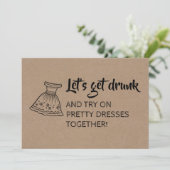 ブリッおもしろいドメイド/メイド・オブ・オーナー（花嫁付き添い人）提案 招待状 (スタンド正面)