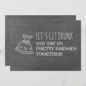 ブリッおもしろいドメイド/メイド・オブ・オーナー(花嫁付き添い人)提案 招待状 (正面/裏面)