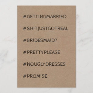 ブリッおもしろいドメイド/メイド・オブ・オーナー（花嫁付き添い人）提案 招待状