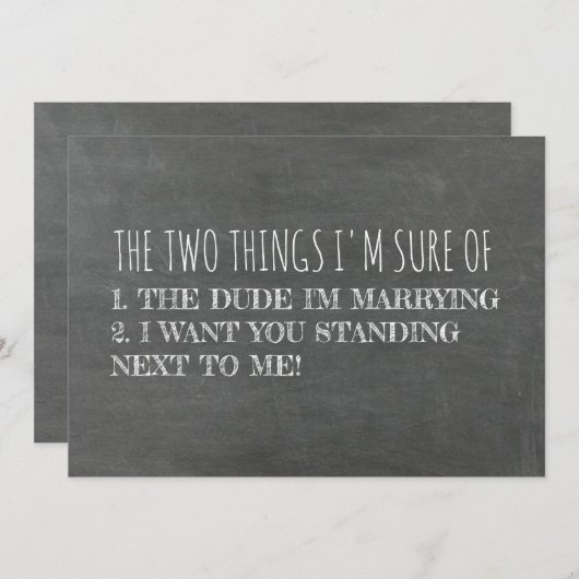 ブリッおもしろいドメイド/メイド・オブ・オーナー(花嫁付き添い人)提案 招待状 (正面/裏面)