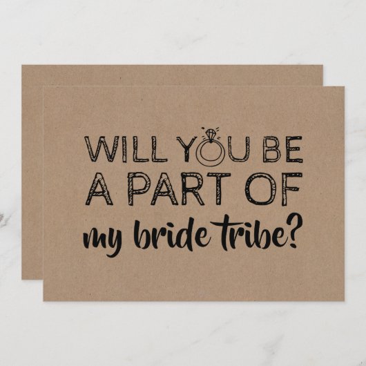 ブリッおもしろいドメイド/メイド・オブ・オーナー(花嫁付き添い人)提案 招待状 (正面/裏面)