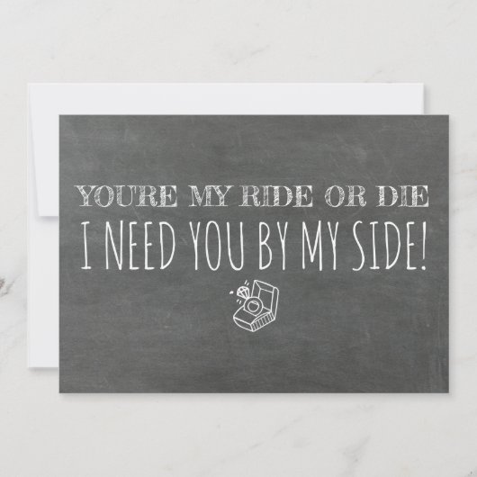 ブリッおもしろいドメイド/メイド・オブ・オーナー（花嫁付き添い人）提案 招待状 (正面)