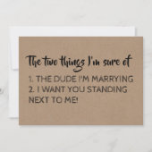 ブリッおもしろいドメイド/メイド・オブ・オーナー(花嫁付き添い人)提案 招待状 (正面)