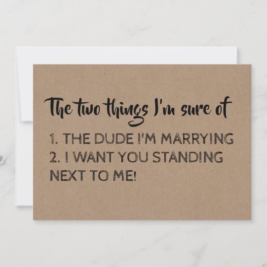 ブリッおもしろいドメイド/メイド・オブ・オーナー（花嫁付き添い人）提案 招待状 (正面)