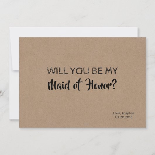 ブリッおもしろいドメイド/メイド・オブ・オーナー(花嫁付き添い人)提案 招待状 (裏面)