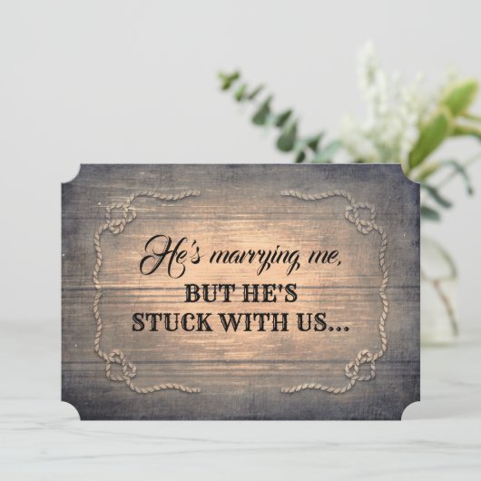 ブリッおもしろいドメイド/メイド・オブ・オーナー(花嫁付き添い人)素朴提案 招待状 (スタンド正面)