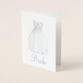 ブリッかわいらしダーメ結婚ルズドレスガウンブライダル 箔カード (正面)