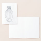 ブリッかわいらしダーメ結婚ルズドレスガウンブライダル 箔カード (ディスプレー)