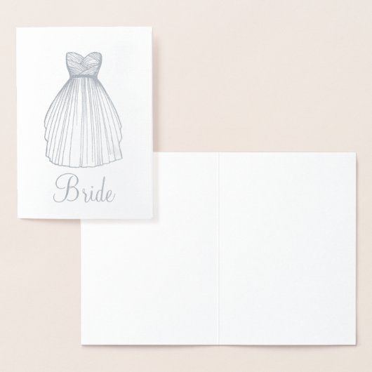 ブリッかわいらしダーメ結婚ルズドレスガウンブライダル 箔カード (ディスプレー)