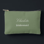 ブリッエレガントドメイドセージ緑アクセサリーポーチ アクセサリーポーチ<br><div class="desc">Bridesmaid Sage Green Accessories Pouch，お申し込みエレガントは、オンラインのパーソナライズテンプレートを使用してBridesmaidの名前をパーソナライズする前に注文。パーソナル化テンプレートは、カートに追加する前に関連するデザインを適宜変更することにより、メイド・オブ・オーナー（花嫁付き添い人）などの他のゲストロール用に文字をパーソナライズするために容易に使用され結婚る。どのもし文字のフォントサイズも変更したい場合は、ご注文の前に「デザインツールを使って編集クリック」を「更に」に変更してカスタマイズ下さい。</div>