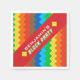 ブリッカラフルク建物ブロックバースデーパーティー玩具 スタンダードカクテルナプキン