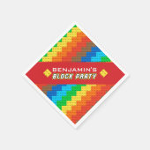 ブリッカラフルク建物ブロックバースデーパーティー玩具 スタンダードカクテルナプキン (角)