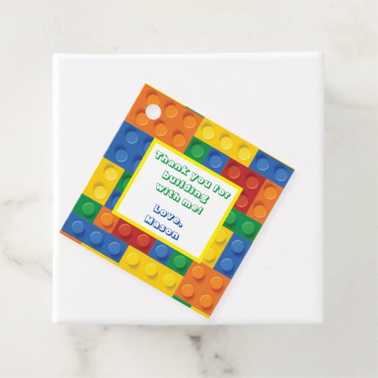 ブリッカラフルク建物ブロックバースデーパーティー フェイバータグ (インサイチュ)