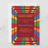 ブリッカラフルク建物ブロックバースデーパーティー 招待状 (正面)