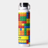 ブリッカラフルク建物ブロックパーソナライズされた ウォーターボトル (背面)