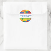 ブリッカラフルク建物ブロック誕生日優先 ラウンドシール (バッグ)