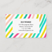 ブリッカラフルツミニマリストストライプ手作り 名刺 (裏面)