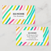 ブリッカラフルツミニマリストストライプ手作り 名刺 (正面/裏面)