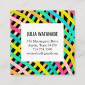 ブリッカラフルツミニマリストバスケット手作り スクエア名刺 (裏面)