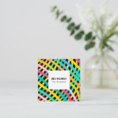 ブリッカラフルツミニマリストバスケット手作り スクエア名刺 (スタンド正面)