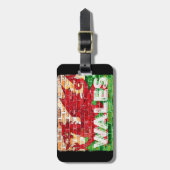 ブリックのウェールズ国旗 ラゲッジタグ (正面縦)