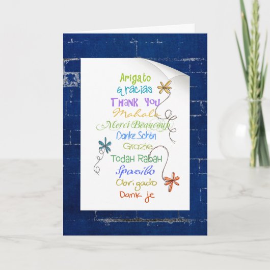 ブリックの外国語で感謝 カード (正面)